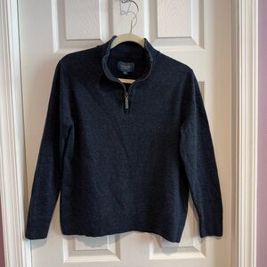Fairlane 100% Merino Wool Half-Zip Sweater navy Size large